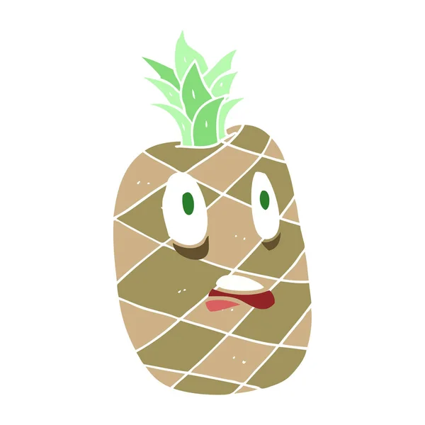 Flat Color Illustration Pineapple — Stock Vector