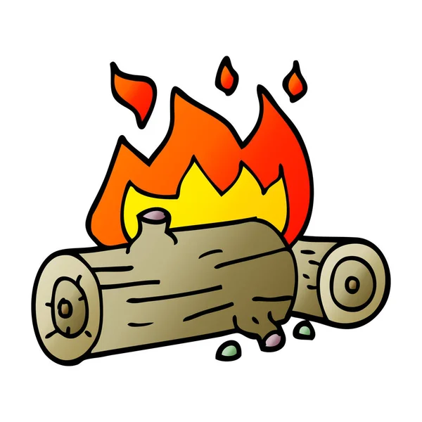 Cartoon Doodle Brandende Logs — Stockvector