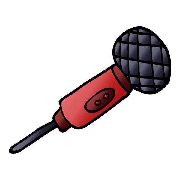 Dessin Animé Doodle Microphone Illustration Vectorielle — Image vectorielle