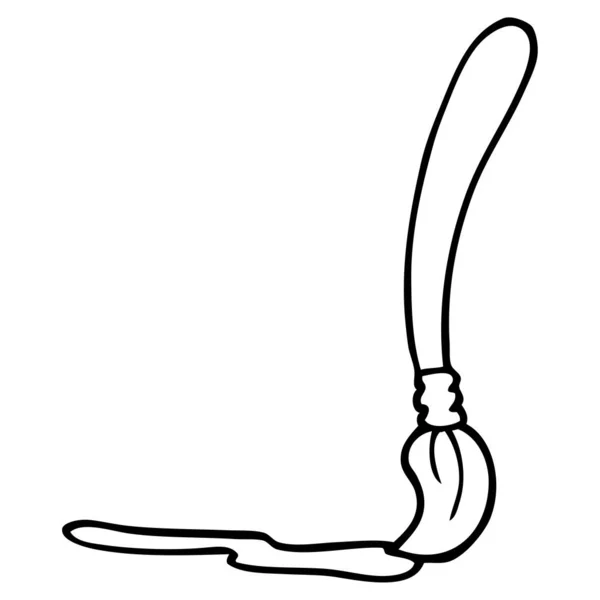 Linea Disegno Pennello Cartone Animato — Vettoriale Stock