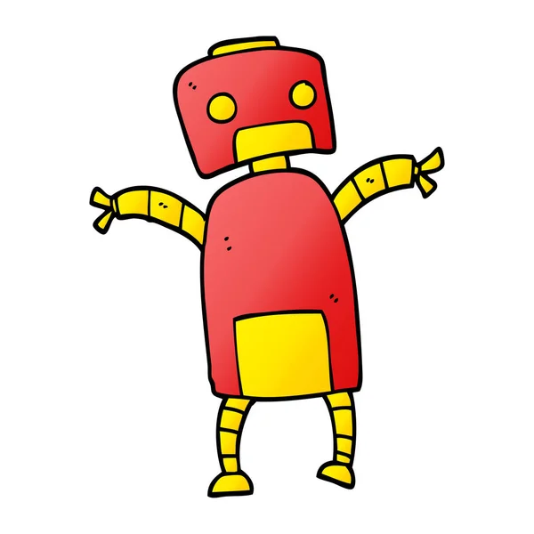 Dibujos Animados Doodle Robot Baile — Vector de stock