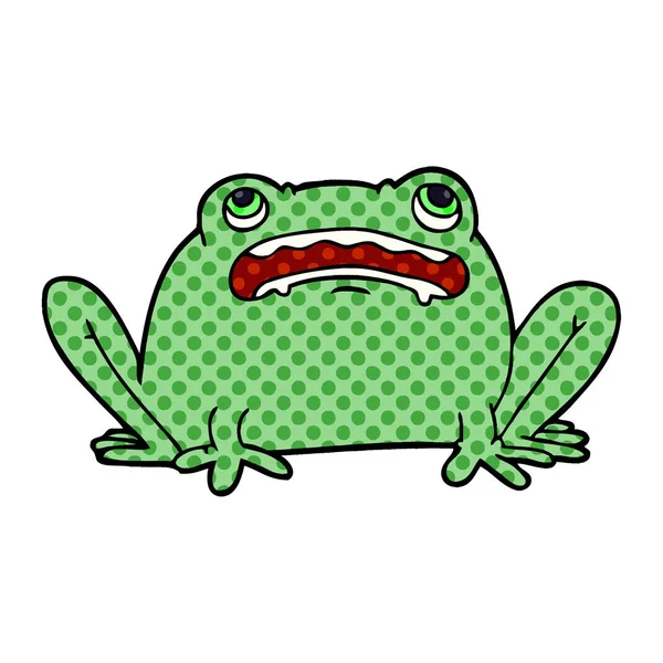 Dibujos Animados Doodle Frog Sobre Fondo Blanco — Vector de stock