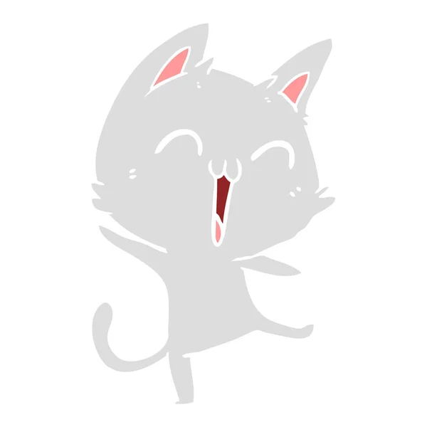 快乐平彩色卡通猫喵喵叫 — 图库矢量图片