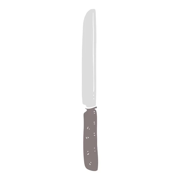 Platt Färg Illustration Bestick Kniv — Stock vektor