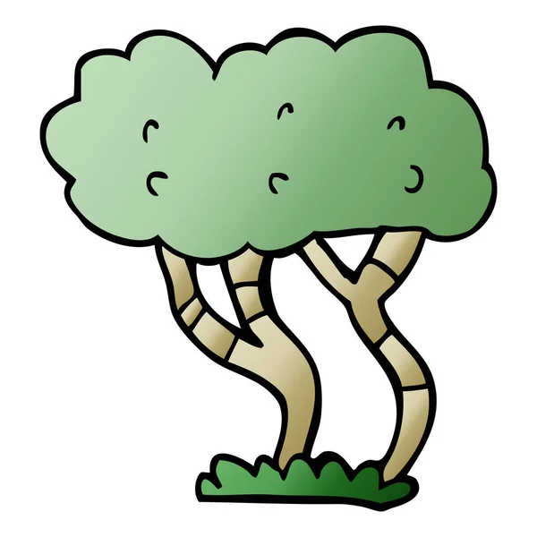 Cartoon Doodle Tree Fundo Branco — Vetor de Stock