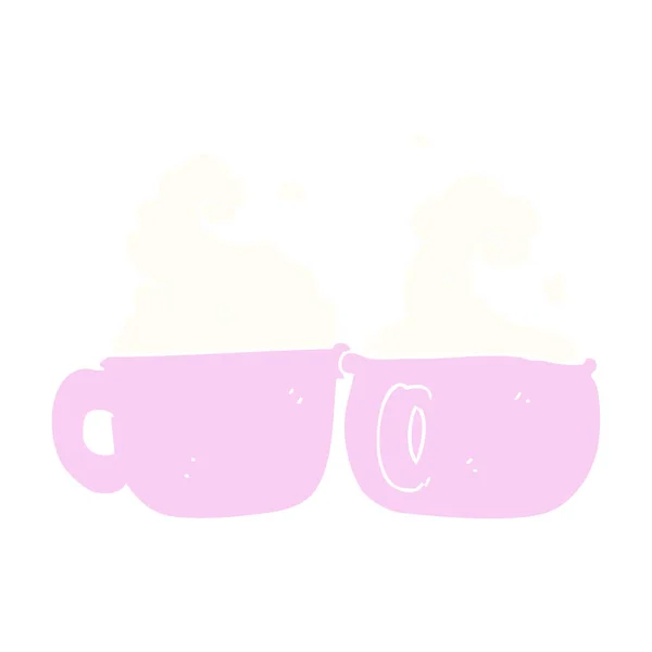 Egale Kleur Illustratie Voor Koffie Cups — Stockvector