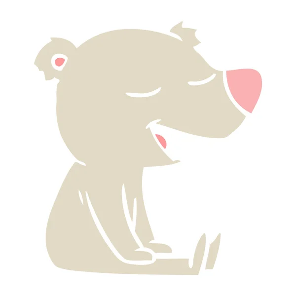 Urso Desenho Animado Estilo Cor Plana — Vetor de Stock