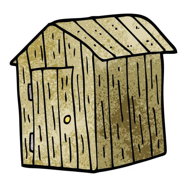 Cartoon Doodle Wooden Shed — Stock Vector