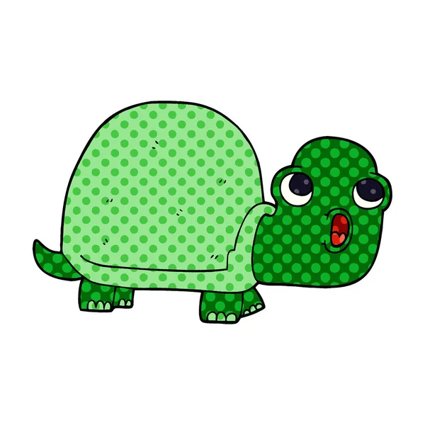 Cartoon Doodle Geschokt Schildpad — Stockvector