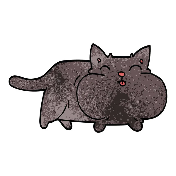 Cartoon Doodle Fat Cat — Stock Vector