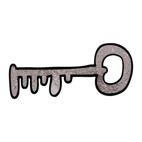 Cartoon Doodle Metal Key — Stock Vector