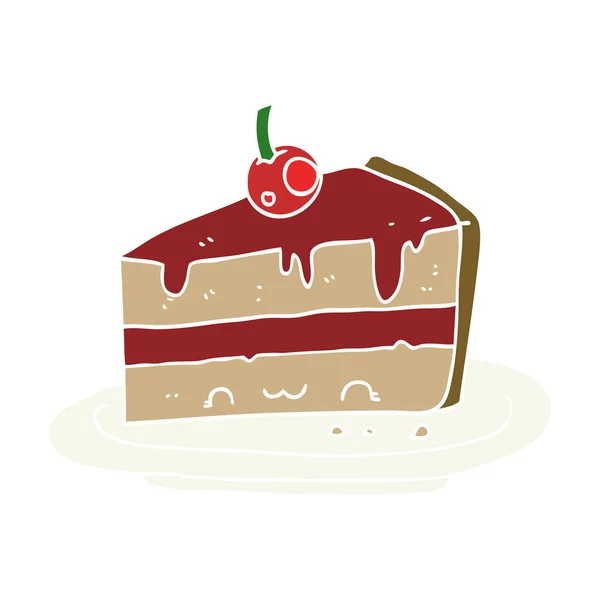 Gâteau Dessin Animé Style Plat Couleur — Image vectorielle