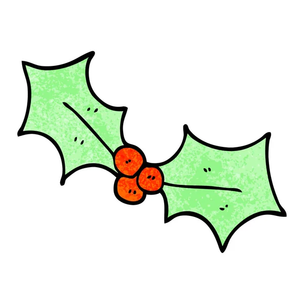 Kreslený Doodle Christmas Holly — Stockový vektor