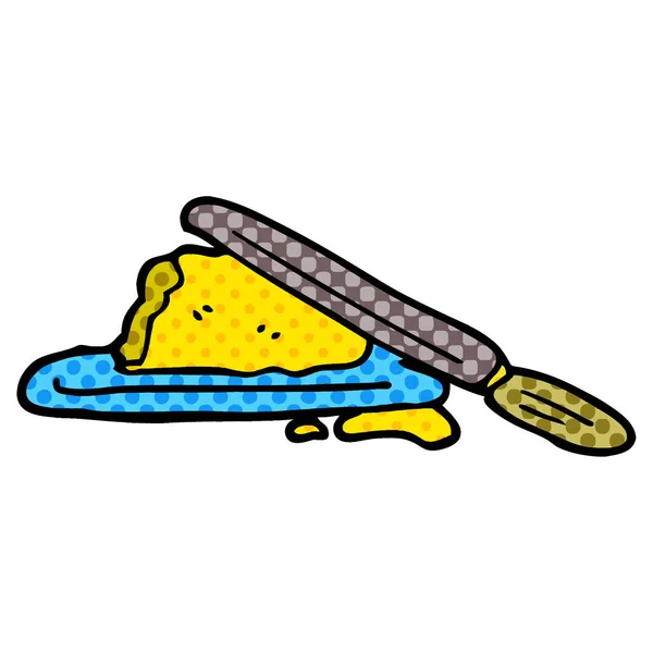 Kartun Doodle Butter Knife - Stok Vektor