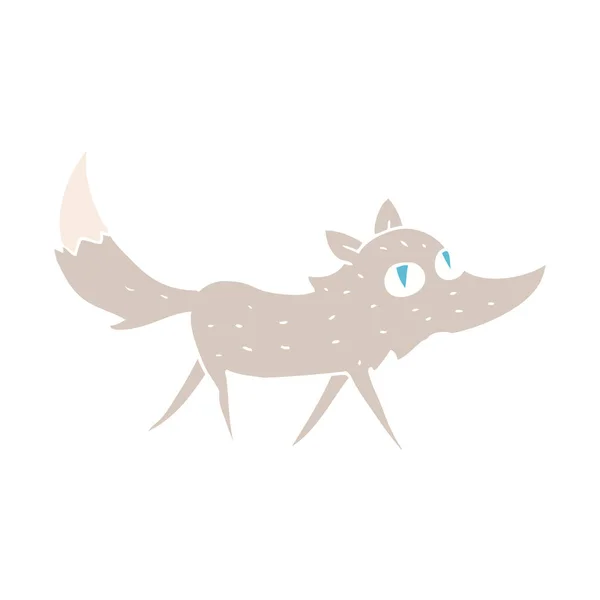 Ilustración Color Plano Lobo Pequeño — Vector de stock