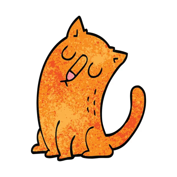 Мультяшний Каракулі Смішний Кіт — стоковий вектор