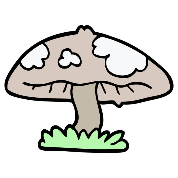 Cartoon Doodle Mushroom Illustrazione Vettoriale — Vettoriale Stock