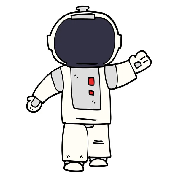 Cartoon Doodle Gångavstånd Astronaut — Stock vektor
