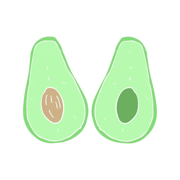 Flachfarbige Illustration Von Avocado — Stockvektor