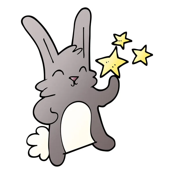 漫画落書き幸せウサギ — ストックベクタ