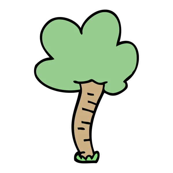 Árbol Garabatos Dibujos Animados Sobre Fondo Blanco — Vector de stock