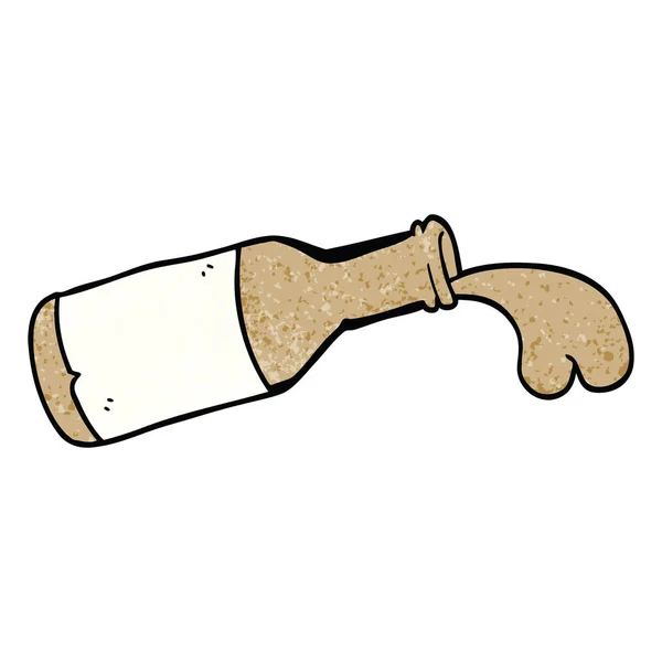 Γελοιογραφία Doodle Μπουκάλι Σοκολατούχο Γάλα — Διανυσματικό Αρχείο