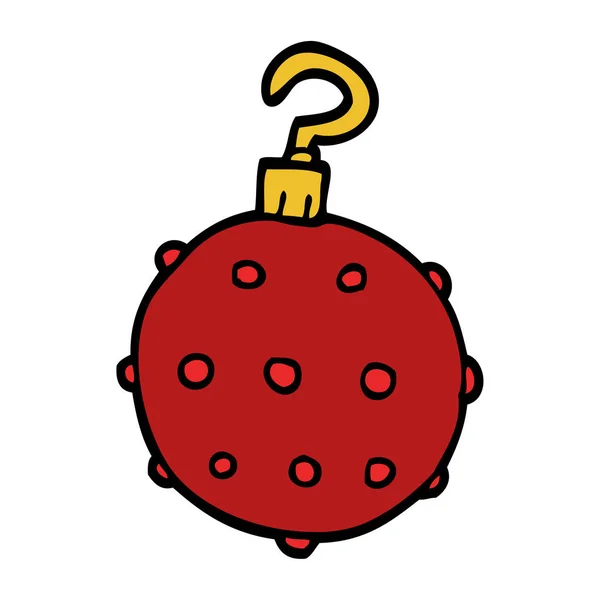 Cartoon Doodle Red Bauble — Stock Vector