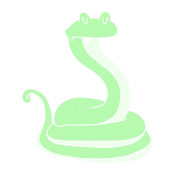 フラット カラー スタイル漫画蛇 — ストックベクタ