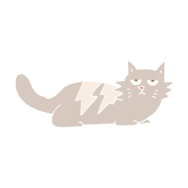 Platt Färg Illustration Katt — Stock vektor