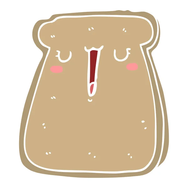 Egale Kleur Stijl Cartoon Toast — Stockvector