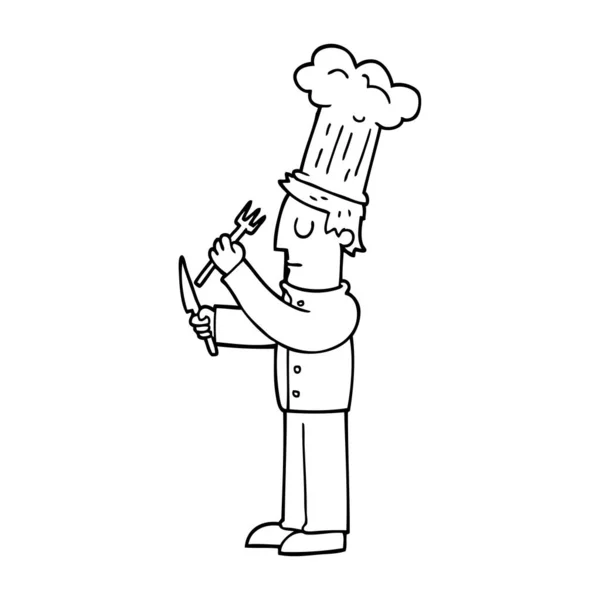 Zeichnung Cartoon Talentierter Koch — Stockvektor