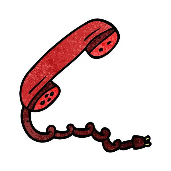 Γελοιογραφία Doodle Ακουστικό Τηλεφώνου — Διανυσματικό Αρχείο