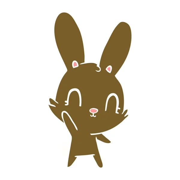 Mignon Plat Couleur Style Dessin Animé Lapin — Image vectorielle