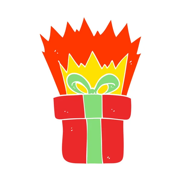 Ilustración Color Plano Regalo Navidad — Vector de stock