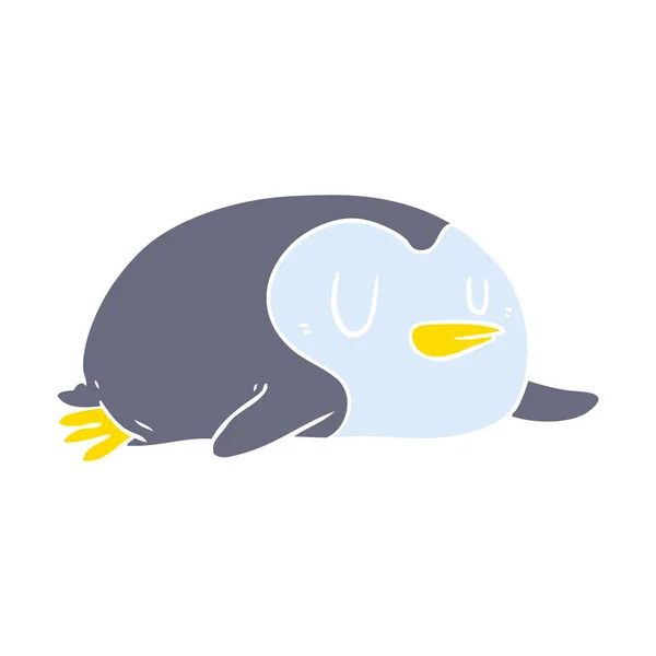 Szalagkábel Színes Stílus Karikatúra Pingvin — Stock Vector