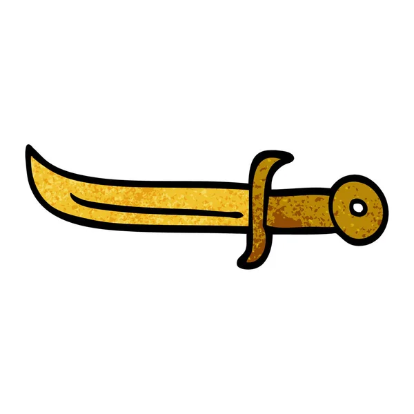 Cartoon Doodle Golden Dagger — Stock vektor