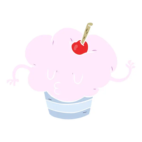 Szalagkábel Színes Stílus Karikatúra Cupcake — Stock Vector