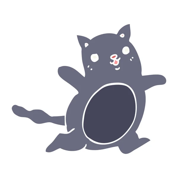 Plano Color Estilo Dibujos Animados Gato — Vector de stock