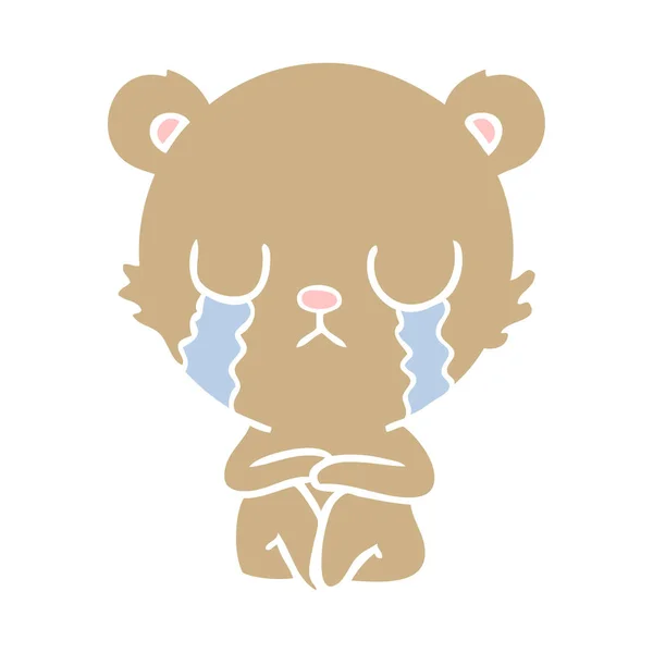 Плачущий Мультяшный Медведь — стоковый вектор