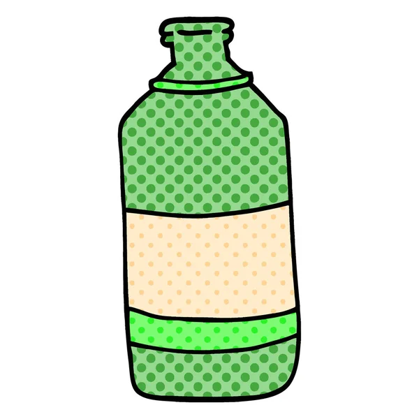 Dibujos Animados Garabato Vieja Botella Verde — Archivo Imágenes Vectoriales