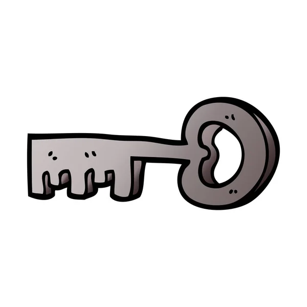 Desenho Animado Doodle Chave Metal — Vetor de Stock