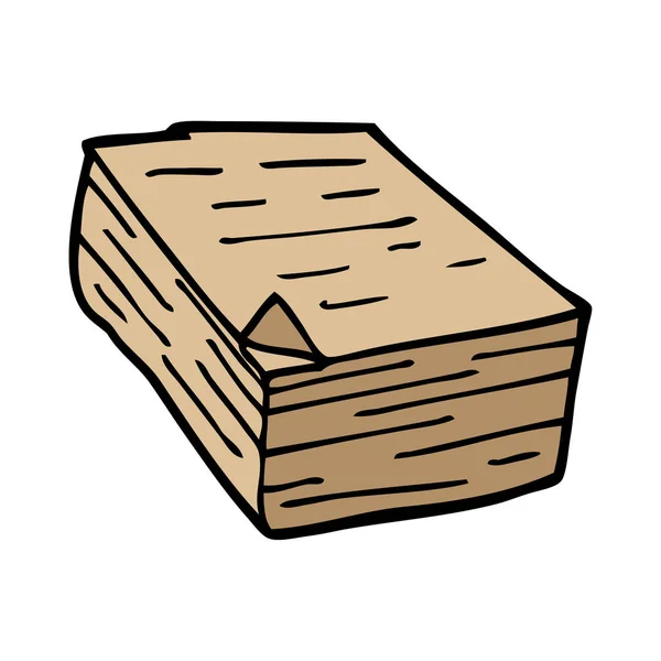 Cartone Animato Scarabocchio Mucchio Carta — Vettoriale Stock