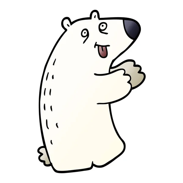 Dibujos Animados Doodle Polar Bear — Vector de stock