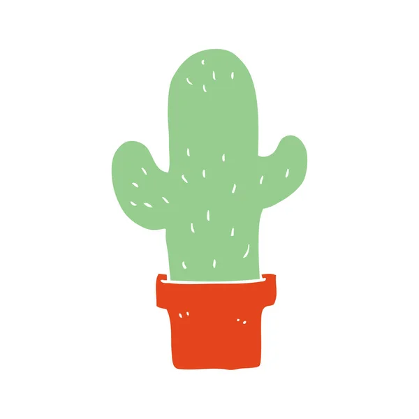 Egale Kleur Stijl Cartoon Cactus — Stockvector