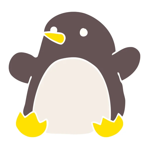 Desenho Animado Doodle Dançando Pinguim — Vetor de Stock