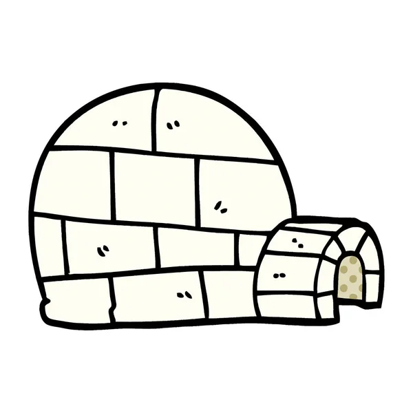 Çizgi Film Doodle Igloo Vektör Çizim — Stok Vektör