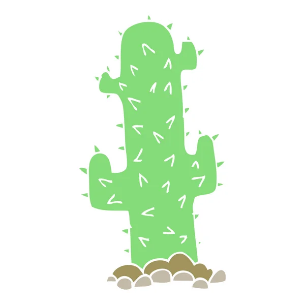 Plochý Barevný Obrázek Kaktus — Stockový vektor