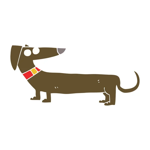 香肠狗的扁平颜色例证 — 图库矢量图片