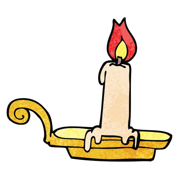 Cartoon Doodle Brennende Kerze — Stockvektor