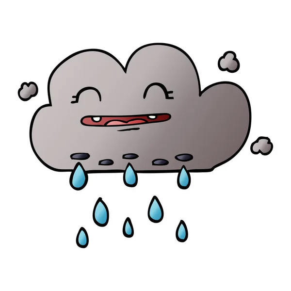 Dessin Animé Doodle Pluie Nuage — Image vectorielle